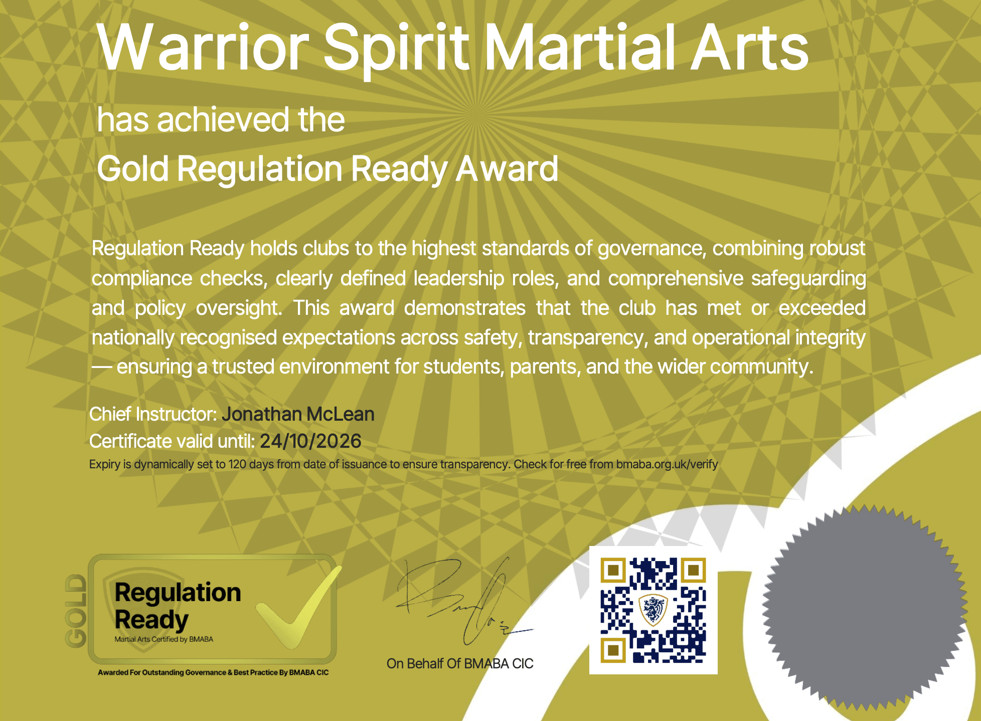 Regulation ready badge